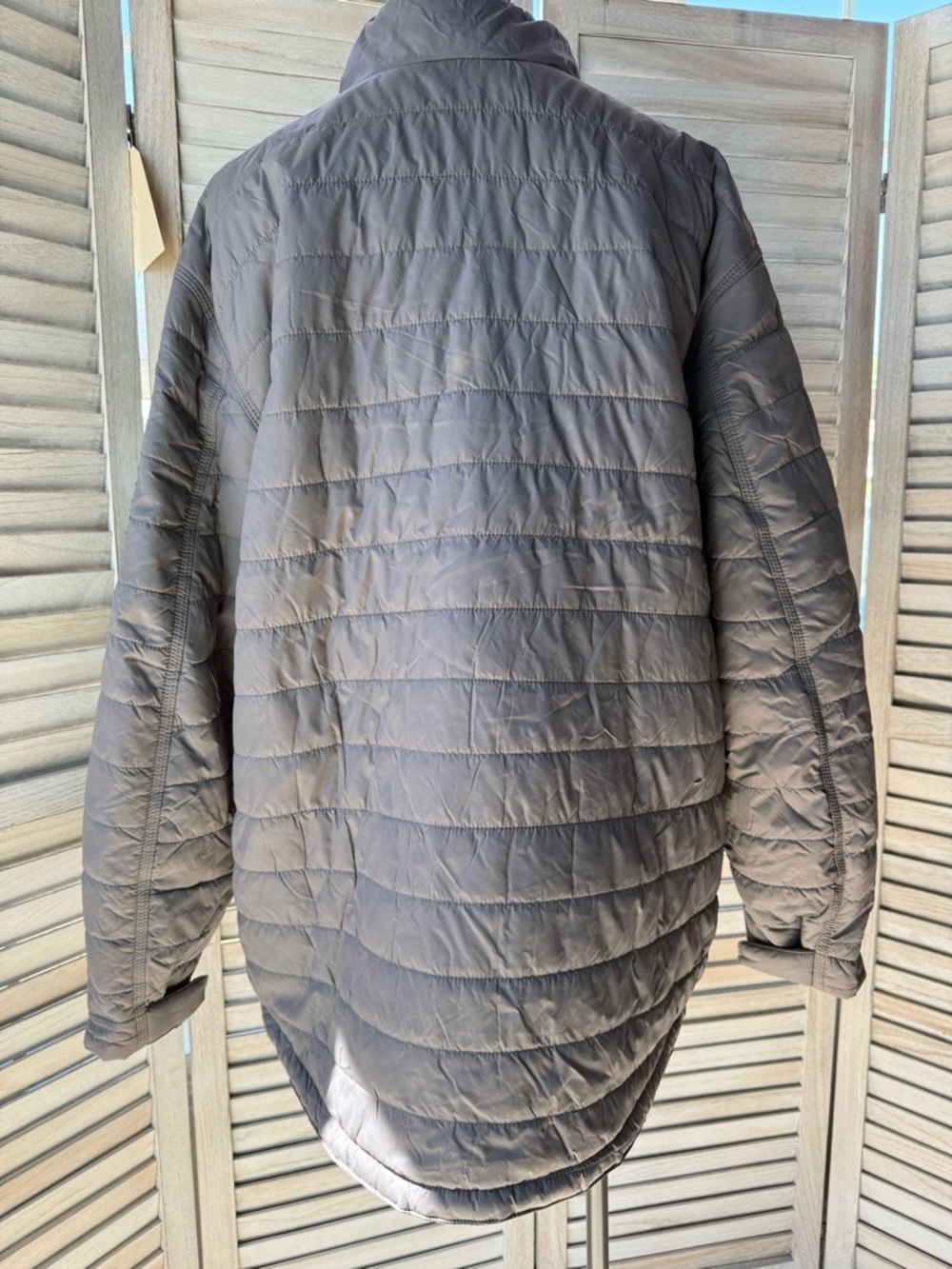 Eddie Bauer Men’s XL Puffer Jacket Gray Quilted Insulated Workwear Coat - Picture 2 of 6